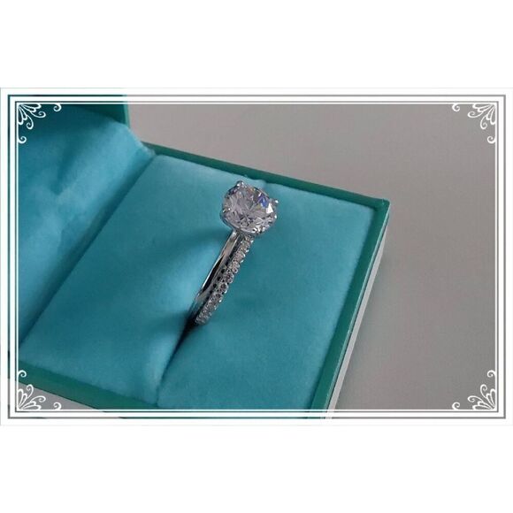 New~6.33 Ct. Round Cut Genuine Diamond Simulant Wedding/Bridal Ring Set Sz 10 - Picture 2 of 5